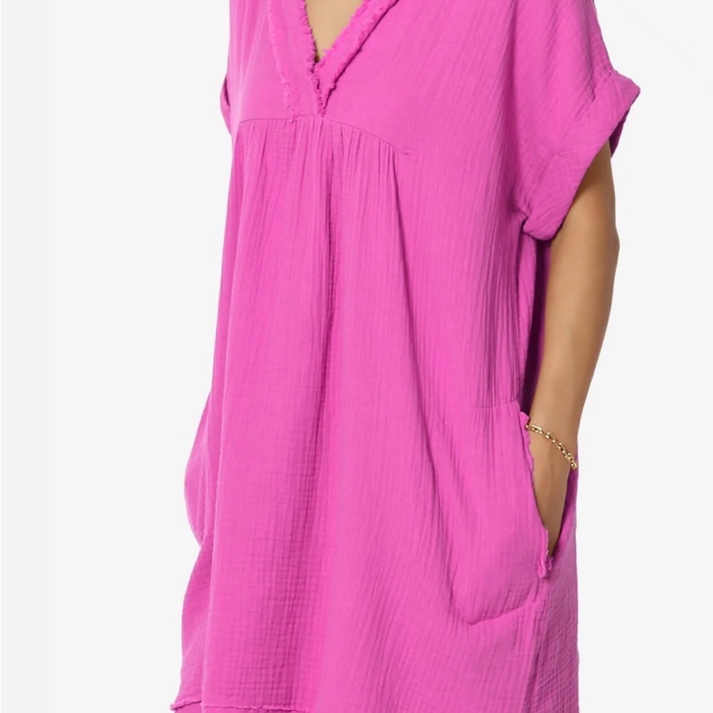 Ces Femme Vibrant Magenta Tunic Dress